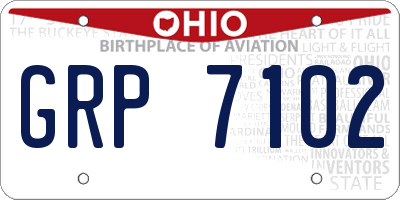 OH license plate GRP7102