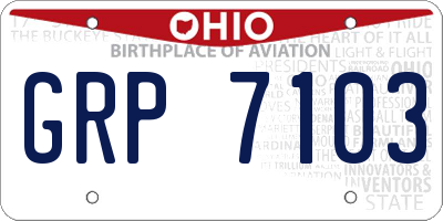 OH license plate GRP7103
