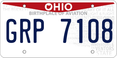 OH license plate GRP7108