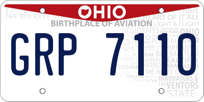 OH license plate GRP7110