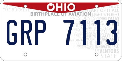 OH license plate GRP7113