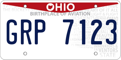OH license plate GRP7123