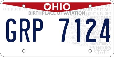 OH license plate GRP7124