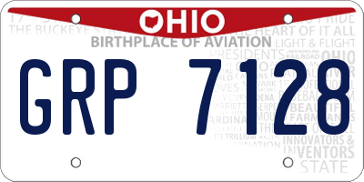 OH license plate GRP7128