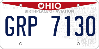 OH license plate GRP7130