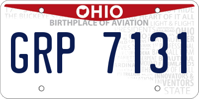 OH license plate GRP7131