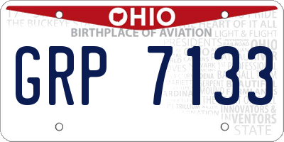 OH license plate GRP7133
