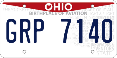 OH license plate GRP7140
