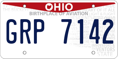 OH license plate GRP7142