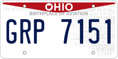 OH license plate GRP7151
