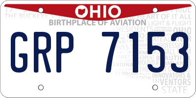 OH license plate GRP7153