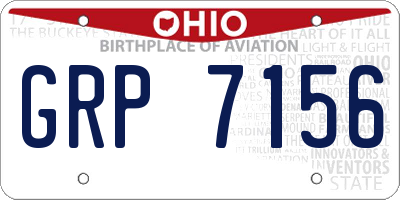 OH license plate GRP7156