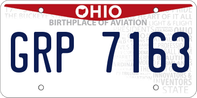 OH license plate GRP7163