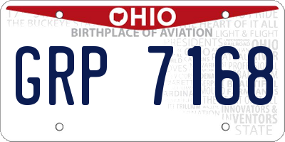 OH license plate GRP7168
