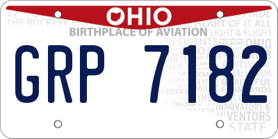 OH license plate GRP7182