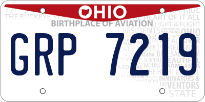 OH license plate GRP7219
