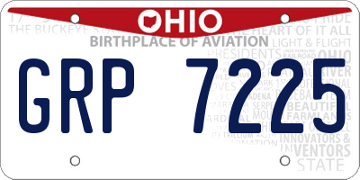 OH license plate GRP7225