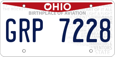 OH license plate GRP7228