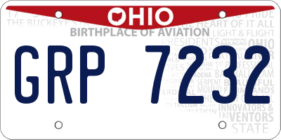 OH license plate GRP7232