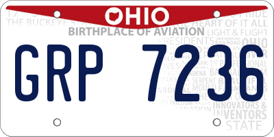 OH license plate GRP7236
