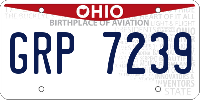 OH license plate GRP7239