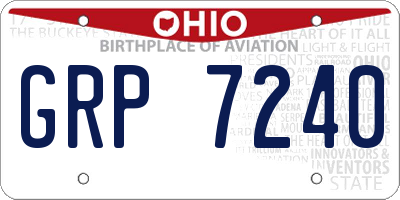 OH license plate GRP7240