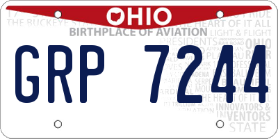 OH license plate GRP7244