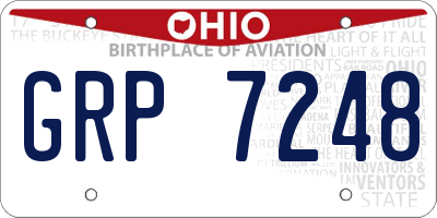 OH license plate GRP7248
