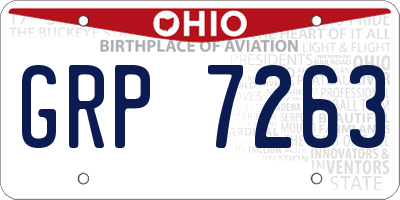OH license plate GRP7263