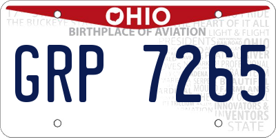 OH license plate GRP7265