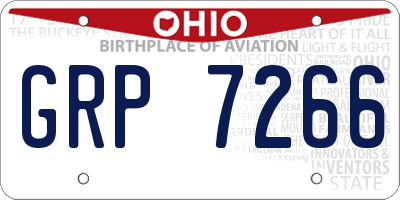OH license plate GRP7266