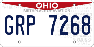 OH license plate GRP7268