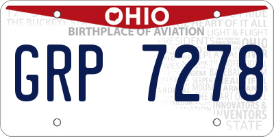 OH license plate GRP7278