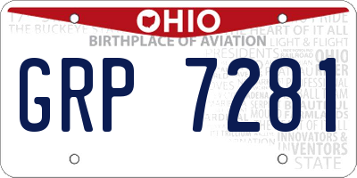 OH license plate GRP7281