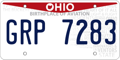 OH license plate GRP7283