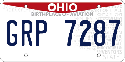 OH license plate GRP7287