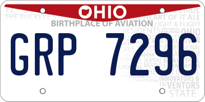 OH license plate GRP7296