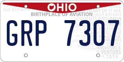 OH license plate GRP7307