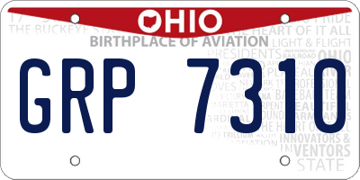 OH license plate GRP7310