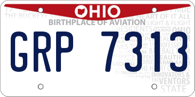 OH license plate GRP7313