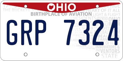OH license plate GRP7324