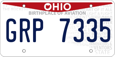 OH license plate GRP7335