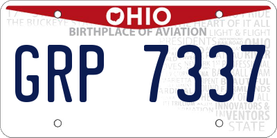 OH license plate GRP7337