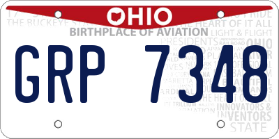 OH license plate GRP7348