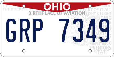 OH license plate GRP7349