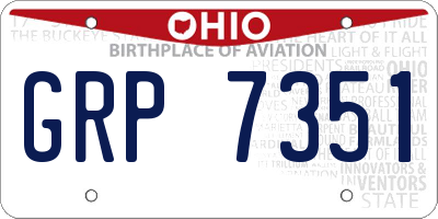OH license plate GRP7351
