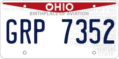 OH license plate GRP7352