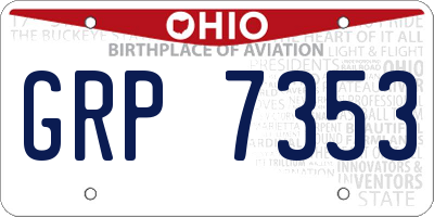 OH license plate GRP7353