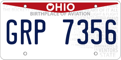 OH license plate GRP7356