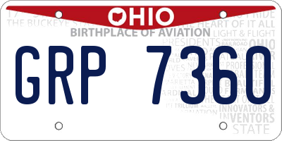 OH license plate GRP7360
